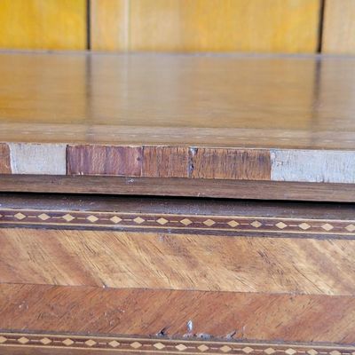 1207 - Taper Legged Inlay One Drawer Table