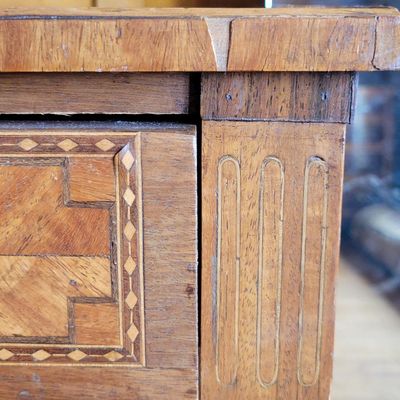 1207 - Taper Legged Inlay One Drawer Table