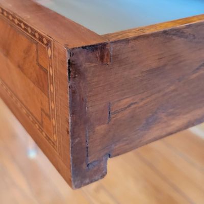 1207 - Taper Legged Inlay One Drawer Table