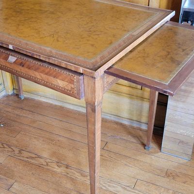 1207 - Taper Legged Inlay One Drawer Table