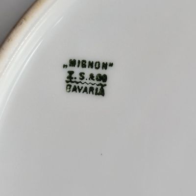 1211 - Hand Painted Bavarian Plate + Wedgewood