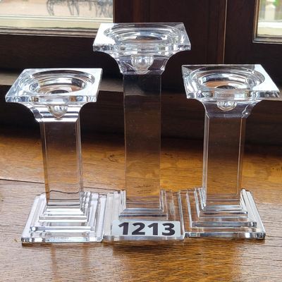1213 - 3 Piece Deco Glass Candle Stick