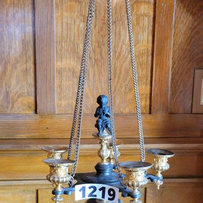 1219 - Pair of Hanging Cherub Candelabras