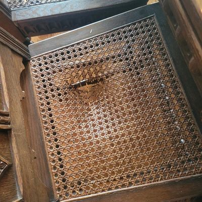 1224 - Oak Edwardian Style Refractory Table and 10 Chairs