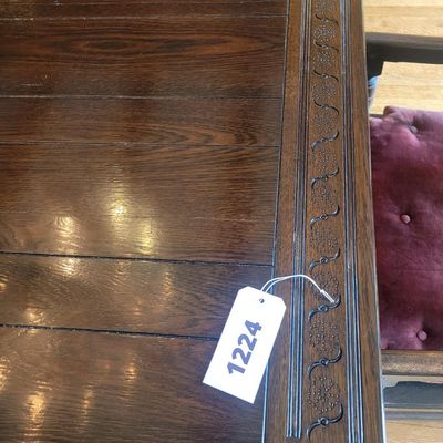 1224 - Oak Edwardian Style Refractory Table and 10 Chairs