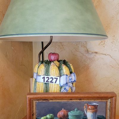 1227 - Corn Cob Lamp and Still Life Painting