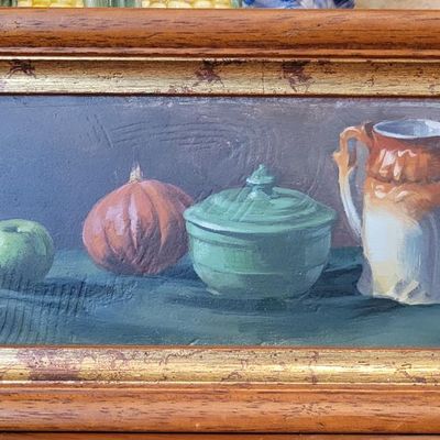1227 - Corn Cob Lamp and Still Life Painting