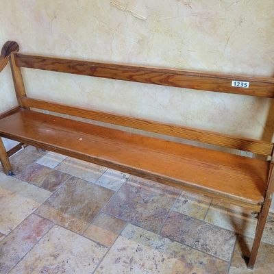 1235 - Pine Railroad Bench with Arms
