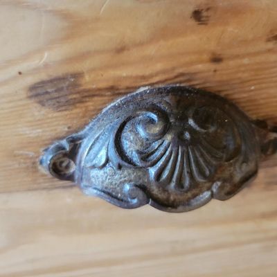 1244 - Antique Pine Kitchen Work Counter w 4 Drawers and Cutting Board
