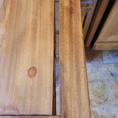 1244 - Antique Pine Kitchen Work Counter w 4 Drawers and Cutting Board