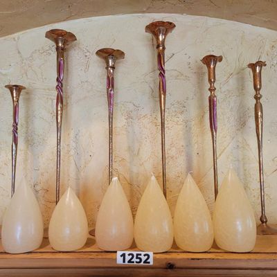 1252 - 6 Hessel Studios Kenya Candle Sticks