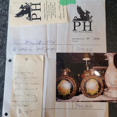 1259 - pr. Anglo Raj Hand Hammered Metal Olive Oil Jugs