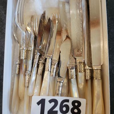 1268- Mother of Pearl Flatware Set