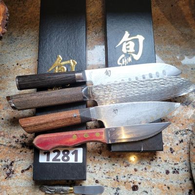 1281 - Lot of 2 Shun Kitchen Knives + Misc. Knives