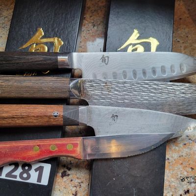 1281 - Lot of 2 Shun Kitchen Knives + Misc. Knives