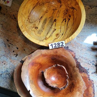 1282 - Lot of 4 Live Edge / Burl Bowls