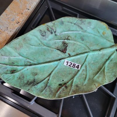 1284 - Faux Copper Decorative Leaf Tray