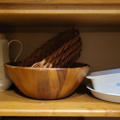 1297 - 3 Lower Shelves of Misc. Kitchenware