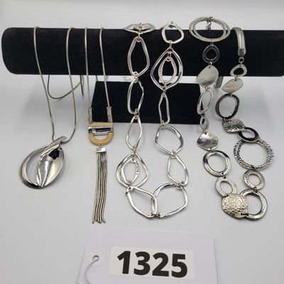 1325 - Lot of 4 Silver Tone Necklases
