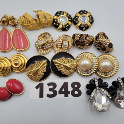 1348 - Lot of 10 Pair Clip on Earrings
