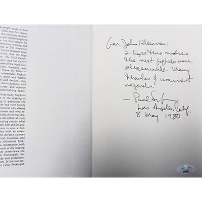 Peckinpah The Western Films Paul Seydor Signed Hardcover Book JSA Authenticated