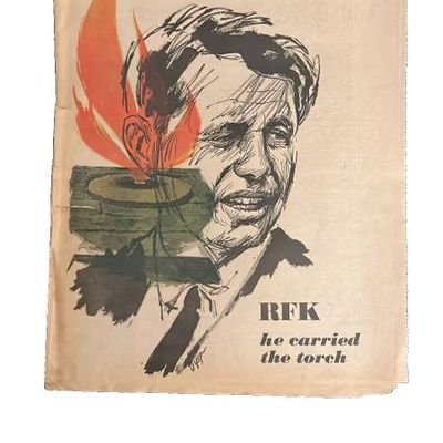 Chicago Daily News Memorial Section newspaper cover honoring Robert F. Kennedy, dated June 10, 1968. Features an illustrated portrait of...