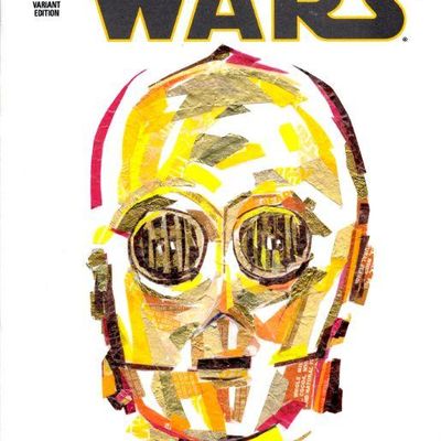 Marvel's Star Wars #1 variant edition comic book featuring a stylized collage cover art of C-3PO.