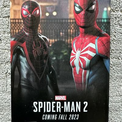 Back cover advertisement for Marvel's Spider-Man 2 video game on a 2023 comic book.