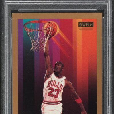 1990-91 SkyBox Michael Jordan Chicago Bulls #41 trading card, encapsulated and graded PSA Very Good 3.