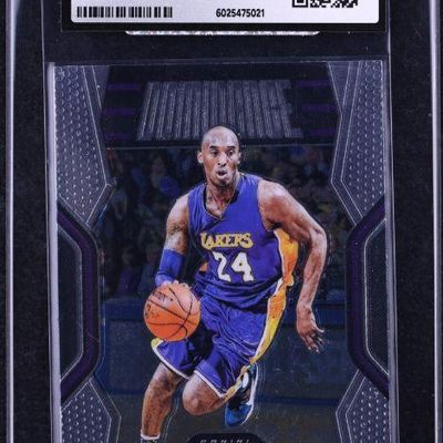 2018-19 Panini Prizm Dominance #6 Kobe Bryant trading card, CGC certified authentic in a protective slab.