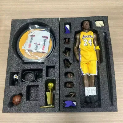 Enterbay Kobe Bryant 1/6 scale collectible action figure, featuring the Los Angeles Lakers yellow jersey with number 24, complete with...
