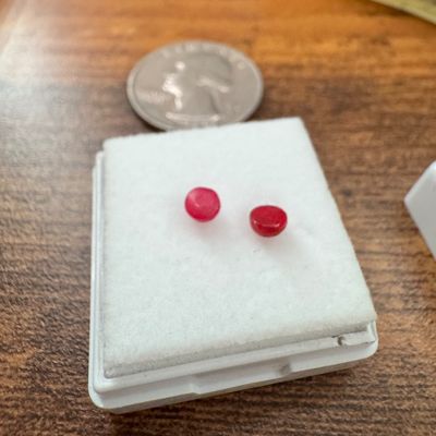 Two Lab Grown Rubies H9