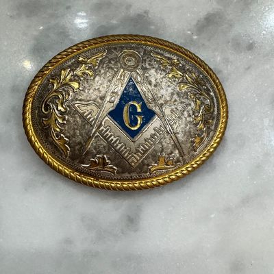 Vintage Masonic Belt Buckle L4