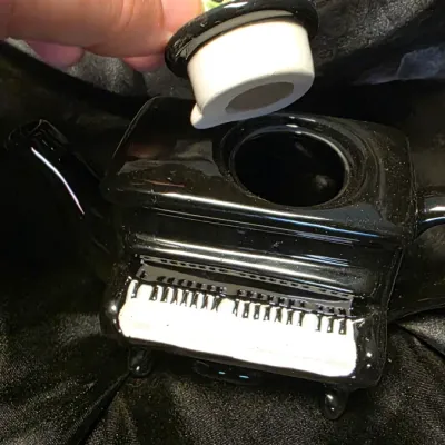Vintage Black Piano Novelty Teapot Ceramic Music Lover Tea Pot Decor