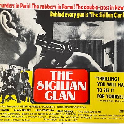 The Sicilian Clan 1969 Original Vintage Movie Poster 22x28 Alain Delon Jean Gabin