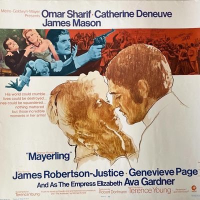 Mayerling 1968 Original Vintage Movie Poster 22x28 Omar Sharif Catherine Deneuve