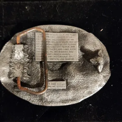 Vintage 1980's Case IH Tractors & William Simpson Retirement Special Edition Collectible Pewter Belt Buckle 1988 CIH Steiger...