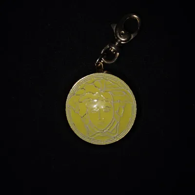 VINTAGE VERSACE MEDUSA PARFUMS BAG CHARM KEYCHAIN