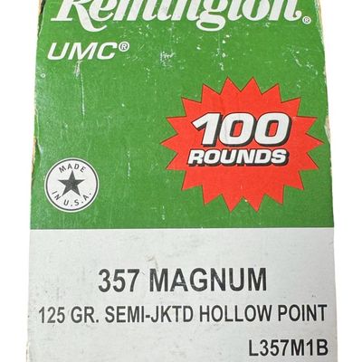 Sale Photo Thumbnail #11: Includes three unopened boxes of 125 grain semi-automatic hollow point ammo. Each box contains 100 rounds. Total of 300 rounds. Pre-auction estimate: $100-$200. **NO SHIPPING ON AMMUNITION.** [RS]