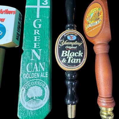 Sale Photo Thumbnail #21: This includes nine vintage beer tap handles, and one Monster bottle opener. Brands include Harpoon, Starr Hill, Miller Lite, and more. [MI]