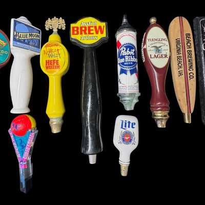 Sale Photo Thumbnail #43: This includes ten beer tap handles. Brands include PBR, Sierra Nevada, Blue Moon, and more. [MI]