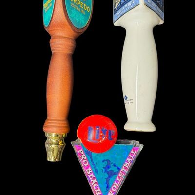 Sale Photo Thumbnail #46: This includes ten beer tap handles. Brands include PBR, Sierra Nevada, Blue Moon, and more. [MI]