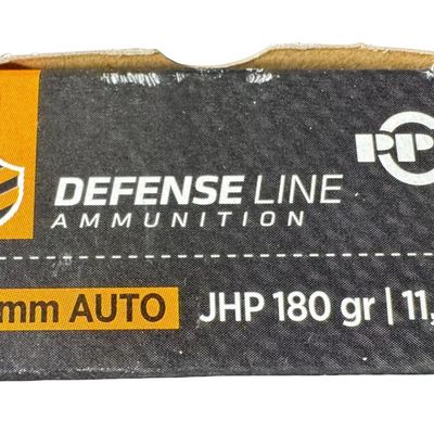 Sale Photo Thumbnail #137: Includes four unopened boxes of PPV Defense Line 10mm 180 grain ammo. Each box contains 50 rounds. Total of 200 rounds. **NO SHIPPING ON AMMUNITION.** [RS]