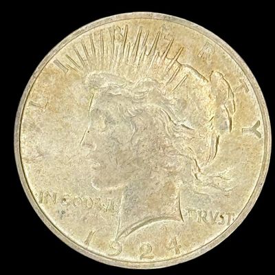 Sale Photo Thumbnail #166: This 1924 Peace dollar is not graded. The silver content is 90%. [PM]