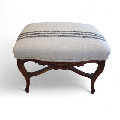 Sale Photo Thumbnail #19: French antique stool with modern fabric REDUCED to $849. new fabvric Windsor Smith
