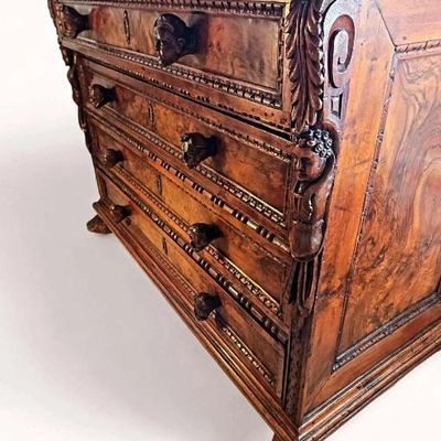 Sale Photo Thumbnail #23: 1770 Italian Walnut 4 drawer chest 18th C.