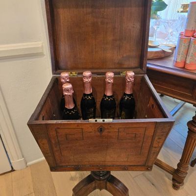 Sale Photo Thumbnail #53: Antique mahogany teapoy 19th C.