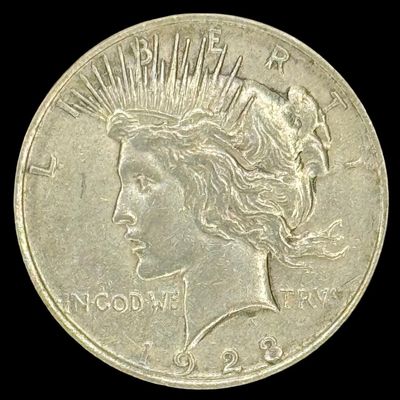 Sale Photo Thumbnail #169: This 1923 Peace dollar is not graded. The silver content is 90%. [PM]