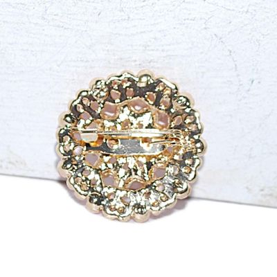 PINK Garland BROOCH (1¼" Diam.) on a Gold Tone Setting