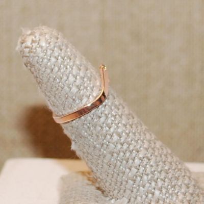 Size 6¼ Delicate Single Stone Ring & Rose Gold "V" and Gold Rose Band (1.3g)